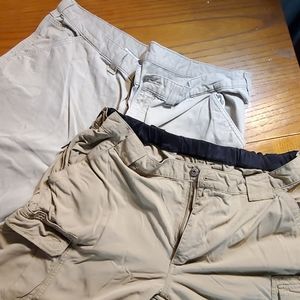 MENS KHAKI CARGO LOT BOTH 42 X 32